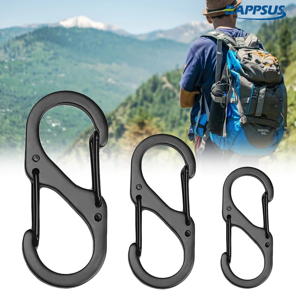 D-shape Alloy Kettle Keychain Hook Mountain Climbing Buckle Strong Carabiner Durable Keychain Accessories