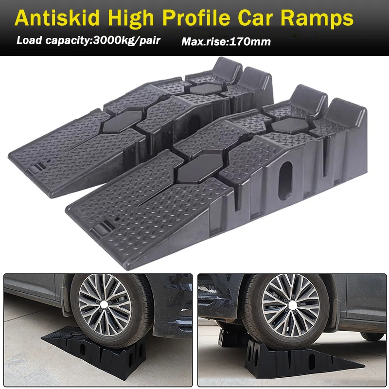 Heavy Duty Plastic Car Ramps Ramp Car Vehicle Truck Repairing Hand Tool Car Van SUV Antiskid Working Ramp Auto Oil Changing Repair Maintenance Jack Lift Tools