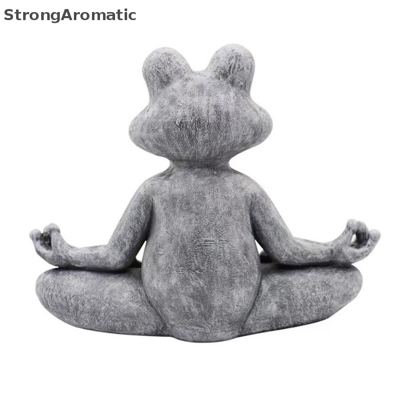 STRO Resin Craft Buddha Meditation Frog Dog Cat Statue Animal Art Yoga Figurine Gifts MY