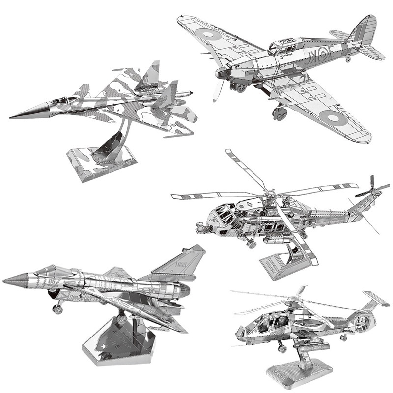 Mini 3D Fighter Space Shuttle Metal Model Assemble Toys Mars Probe Lunar Module Hubble Telescope Fighter model Metal Jigsaw Education Toy Gift Puzzle Tool set