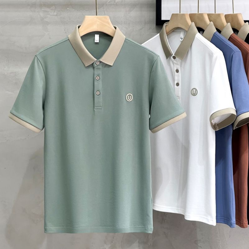Embroidery Plain Polo Shirt Men Casual Business Short Sleeve Polo T Shirt  Men Tops 5 Colors Classic Polo Shirt Men Loose Breathable Sulam