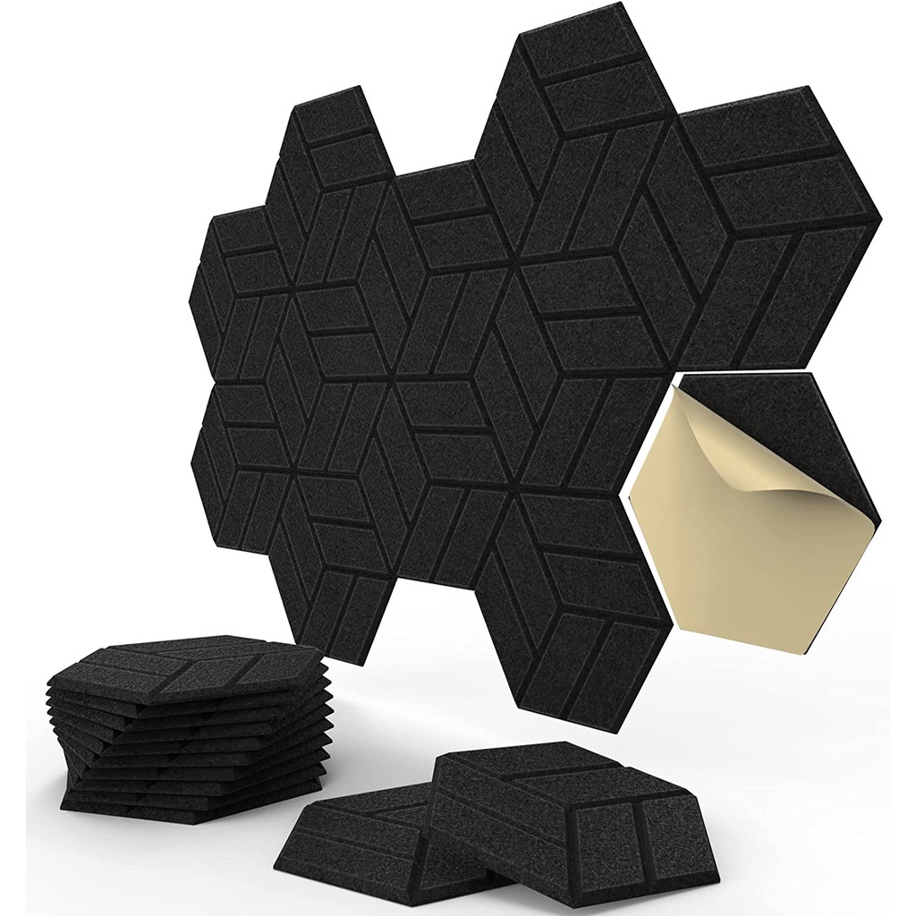 Reliable Versatile Acoustic Foam Panel Self Adhesive Hexagon Design Soundproof Panels High Density Sound Proofing Pad... - Image 2