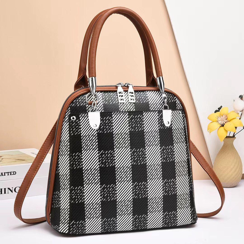 L&K Korean Fashion Checkered Casual GEN-Z Bagpack for Women AB2188-2