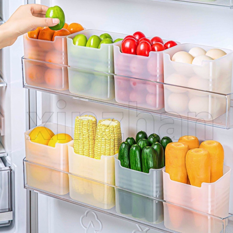 Refrigerator Side Door Space Saving Storage Box / Multi-Functional Onion Ginger Garlic Fresh Food Container / Food Grade Vegetables Fruits Sorting Crisper Box / Kitchen Organizer