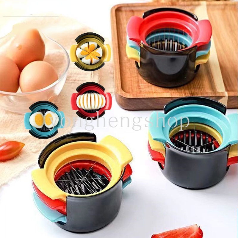 Creative 3 In 1 Egg Slicer Boiled Eggs Cutter Strawberry Sausage Fruit Cutters Stainless Steel Wire Slicers Kids Bento Tool Kitchen Gadgets