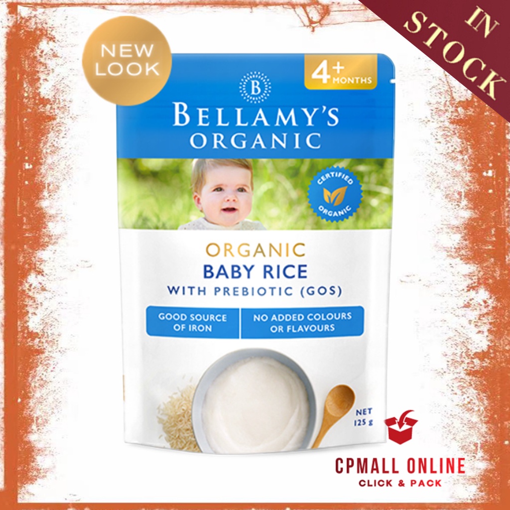 [Expiry Date: 06/2025] Bellamy's Organic Baby Rice 原味米糊 With Prebiotic 4+ Months 125g (Made in Australia)