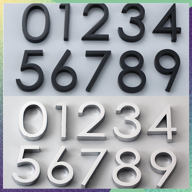 Acrylic Three-dimensional Number Plate Digital Creative Simple Number Door Plate Gold White Black Hotel Apartment Home Decor Address Plaque Stickers