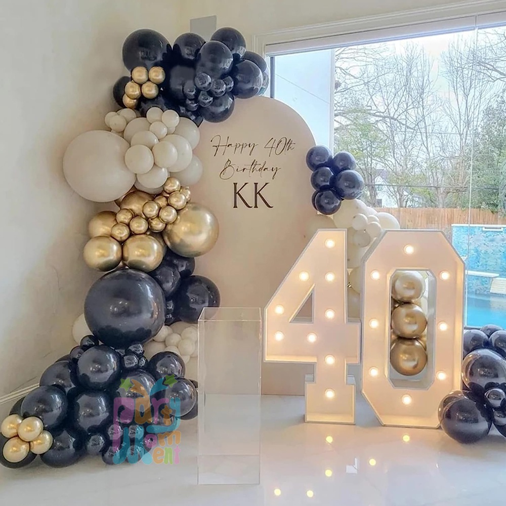 122pcs Navy Blue Vintage Sand White Balloon Garland Set Metallic Gold Baloon Arch Kit for Birthday Decorations Wedding Anniversary Baby Shower Decor