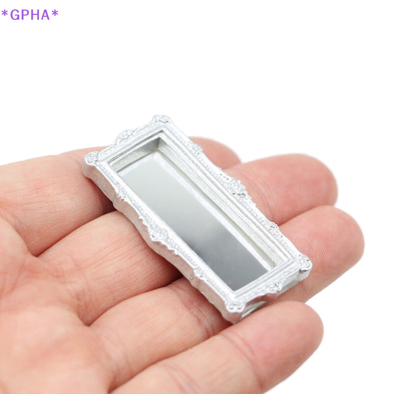 GPHA> 1:12 Dollhouse Miniature Mirror Vintage Square Carved Mirror Furniture Model Decor Toy Doll House Accessories new