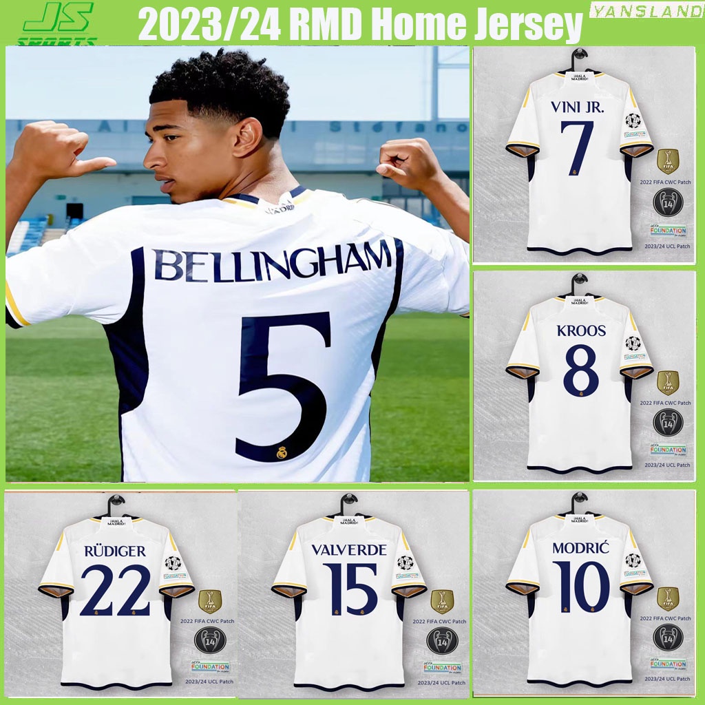 2023/24 reeal madriid RMD jersey/Modrić Kroos Bellingham Vini Jr Rüdiger rodrygo football shirt