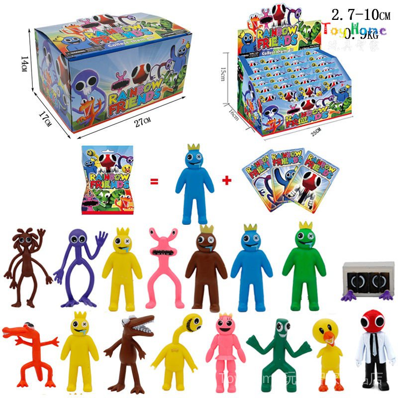 In-Stock New Rainbow Friends Partners Action Figure Blind Box Bag Roblox Complete Set Plastic Cards Toys Rainbow Friend Cute Trendy Adorable Little Kids Beloved Trinkets