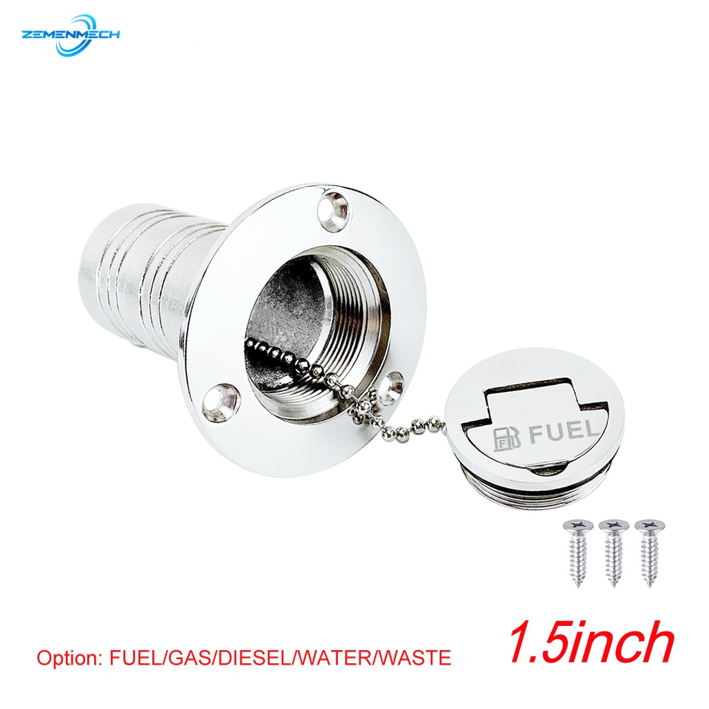 Marine Hardware 316 Stainless Steel 1.5" 38mm Deck Filler Fill FUEL GAS DIESEL WATER WASTE Keyless Cap Boat Accessories Yacht