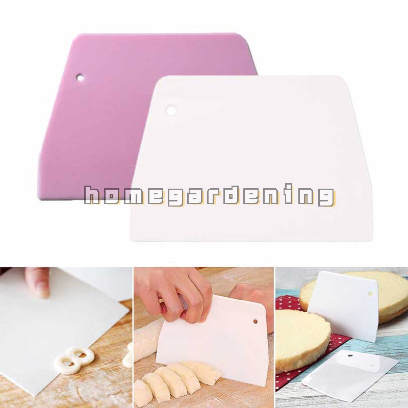 Pastry Cutter Plastic Cake Spatulas Dough Scraper Trapezoid Bread Pizza Fondant Tools Butter Knife Multiduty White Safe Bakeware