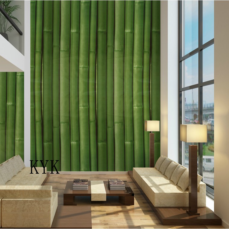 Buy2FREE1WoodSticker | PVC Wallpaper Buluh Bamboo Bedroom wall Sicker Papan Balak Waterproof KYK