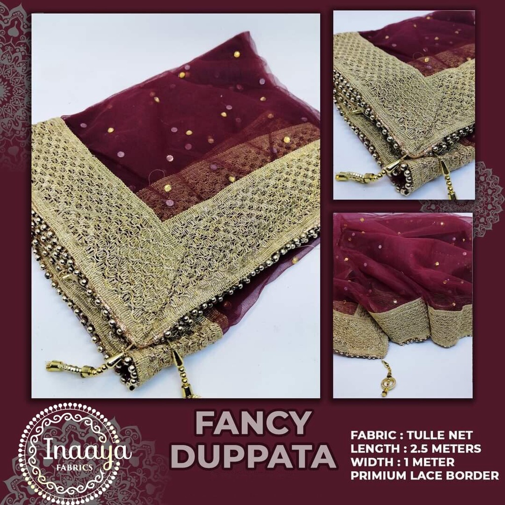 Indain Fancy Dupatta by Inaaya Fabric Scarfs tudung