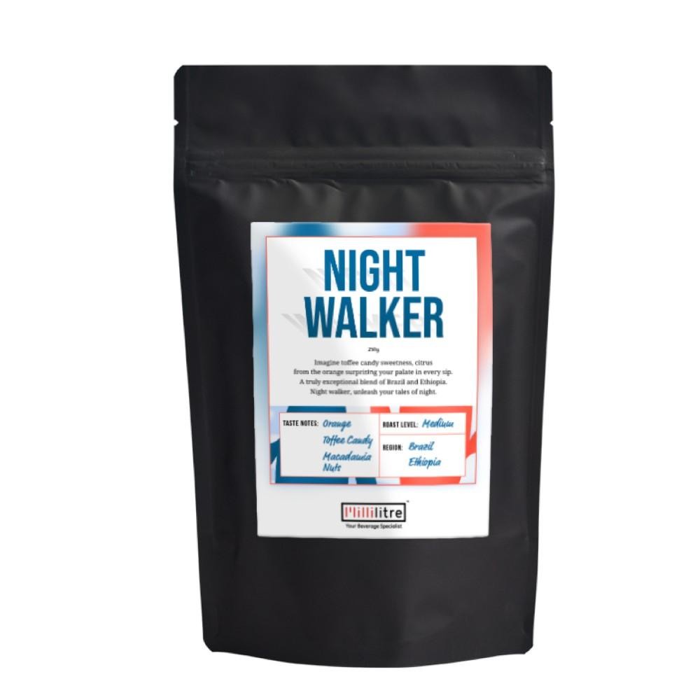 [ Local Ready Stock ] Millilitre Night Walker Espresso Blend Coffee Bean Kopi Drink Grind Brew Caffeine 250g