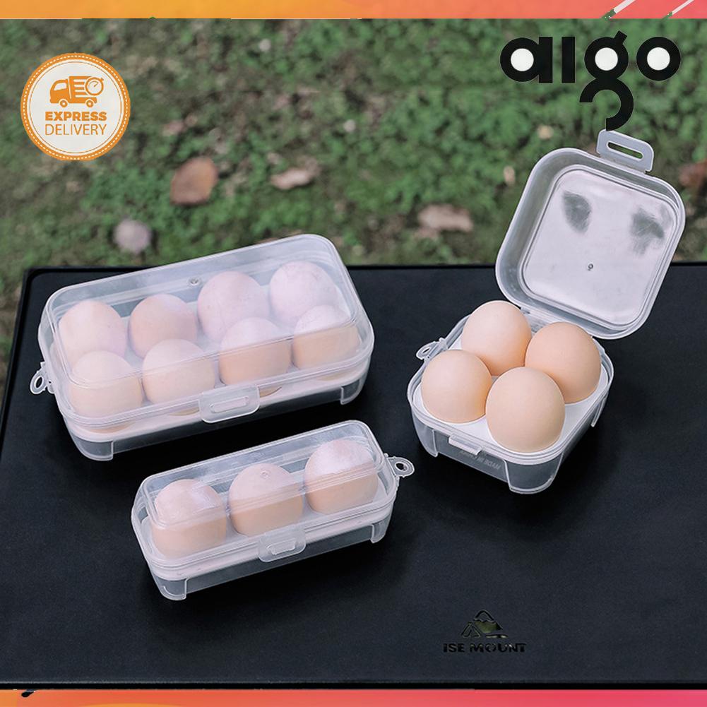 Saham Malaysia 3/4/8 Grids Egg Box Kitchen Organizer Egg Storage Box for Outdoor Camping Picnic