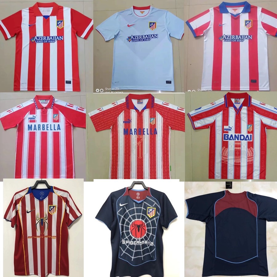 04-05 1415 Atletico Madrid Home Away Retro Soccer Jersey Football