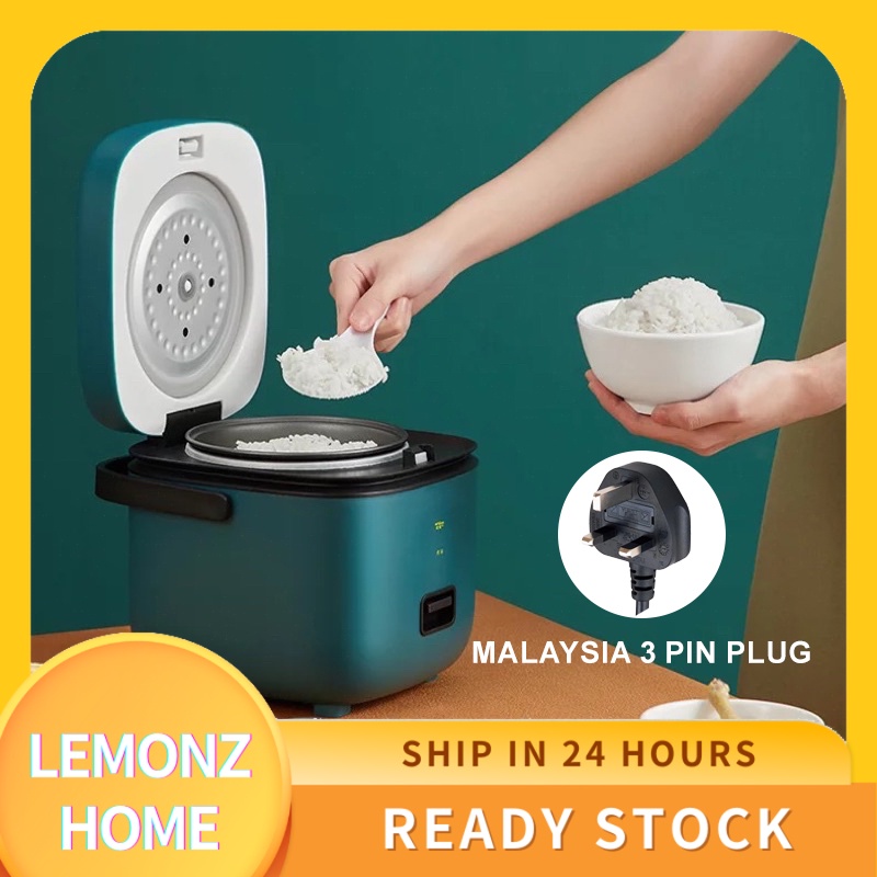 【Ready Stock】Eletrical Mini Rice Cooker 1.2L Non Stick Pot 200w Free Rice Spoon, Rice Cup, Steam Plate