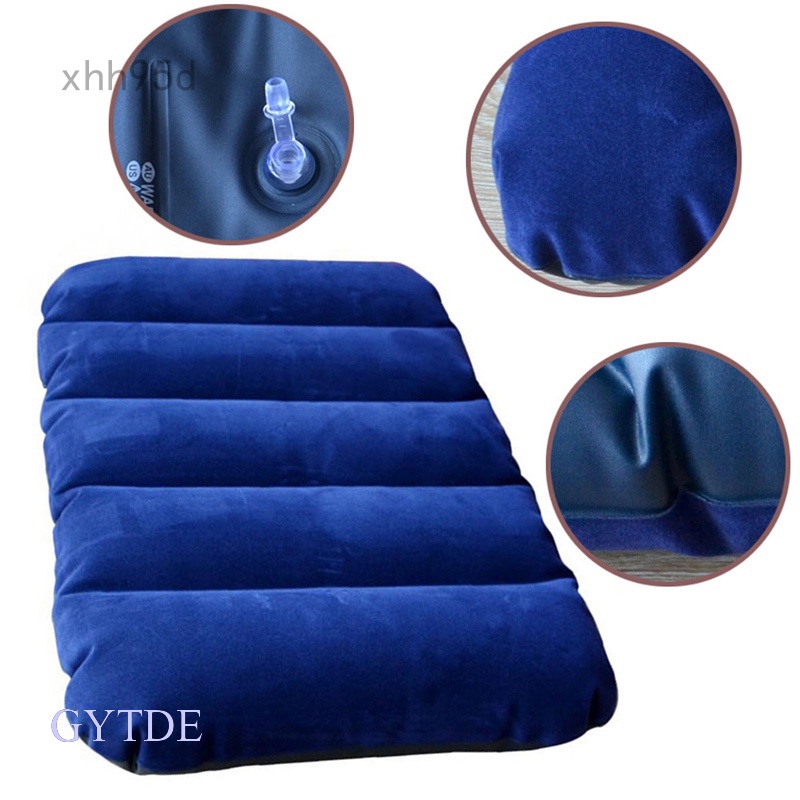 GYTDE Inflatable Blow Up Flocked Camping Pillow Guest Air Mattress Cushion Style