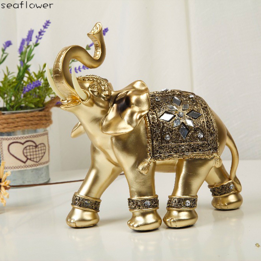 Lucky Elephant Decoration Statue Household Resin Craft Ornament