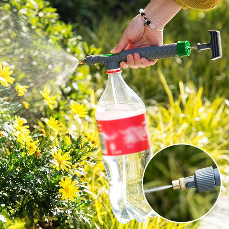 High Pressure Air Pump Manual Sprayer Adjustable Drink Bottle Spray Head Nozzle Garden Watering Tool Sprayer Agriculture Tools Garden Supplies