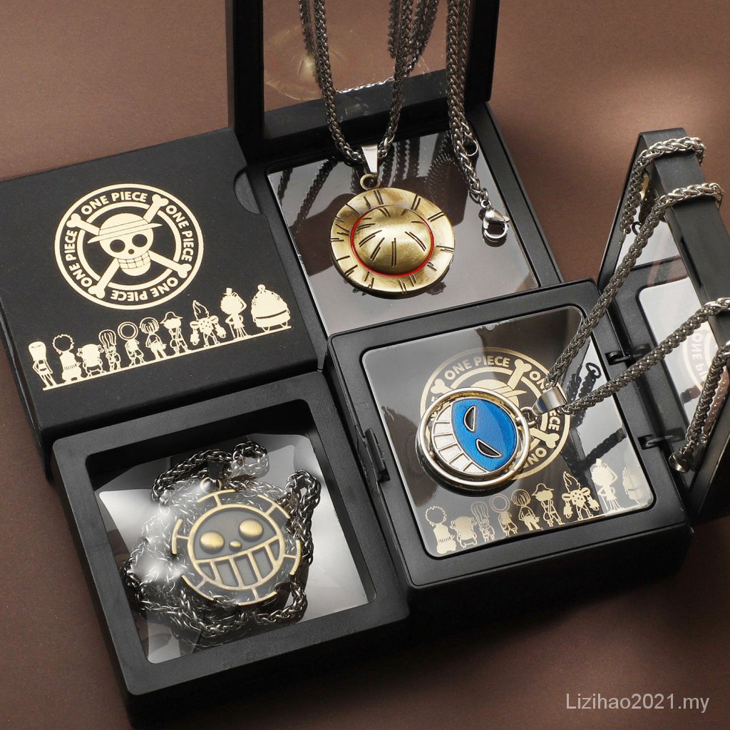 One Piece COS Merchandise Necklace Pendant Luffy Ace Skull Bar Trendy Male Titanium Steel Military Brand Chain