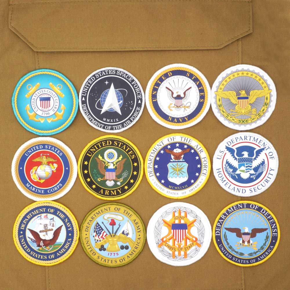 【Customized 】 US Navy, Land and Air Force Department of Defense Printed Morale Seal 3D Velcro Patch /Badges/armband/Emblem Decorative For Jackets Jeans Backpack cap