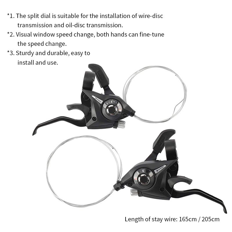 Reliable Multi 1pair Bicycle Derailleur MTB GEAR Shifter/Brake 3 x 7 Speed Lever VBrake Bike trigger shifter Brake Ha... - Image 3