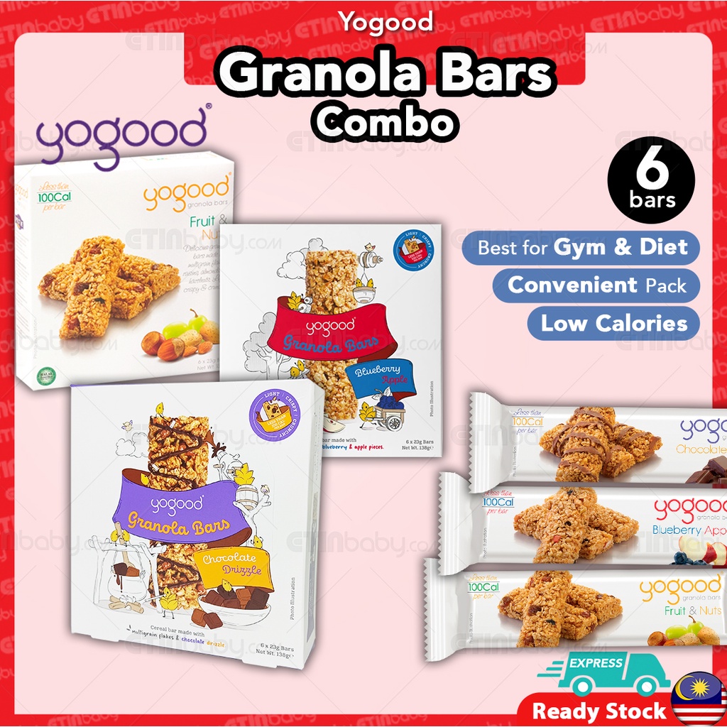 Yogood Granola Bars HALAL 138g Cereal Snack Bar Crunchy Snack Healthy Snack Makanan Ringan Sihat 健康零食 麦片棒