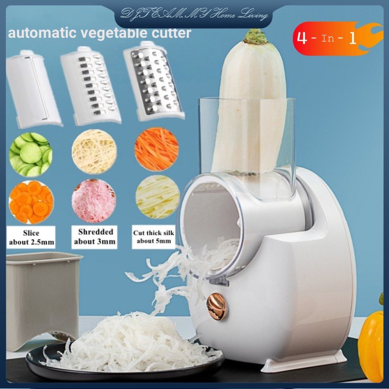 【2023 NEW】Multifunctional Electric Vegetable Grater Cutter Slicer Shredder Automatic Rotary Roller Veggie Cut Machine Kitchen Chopper Garlic Masher Meat Grinder