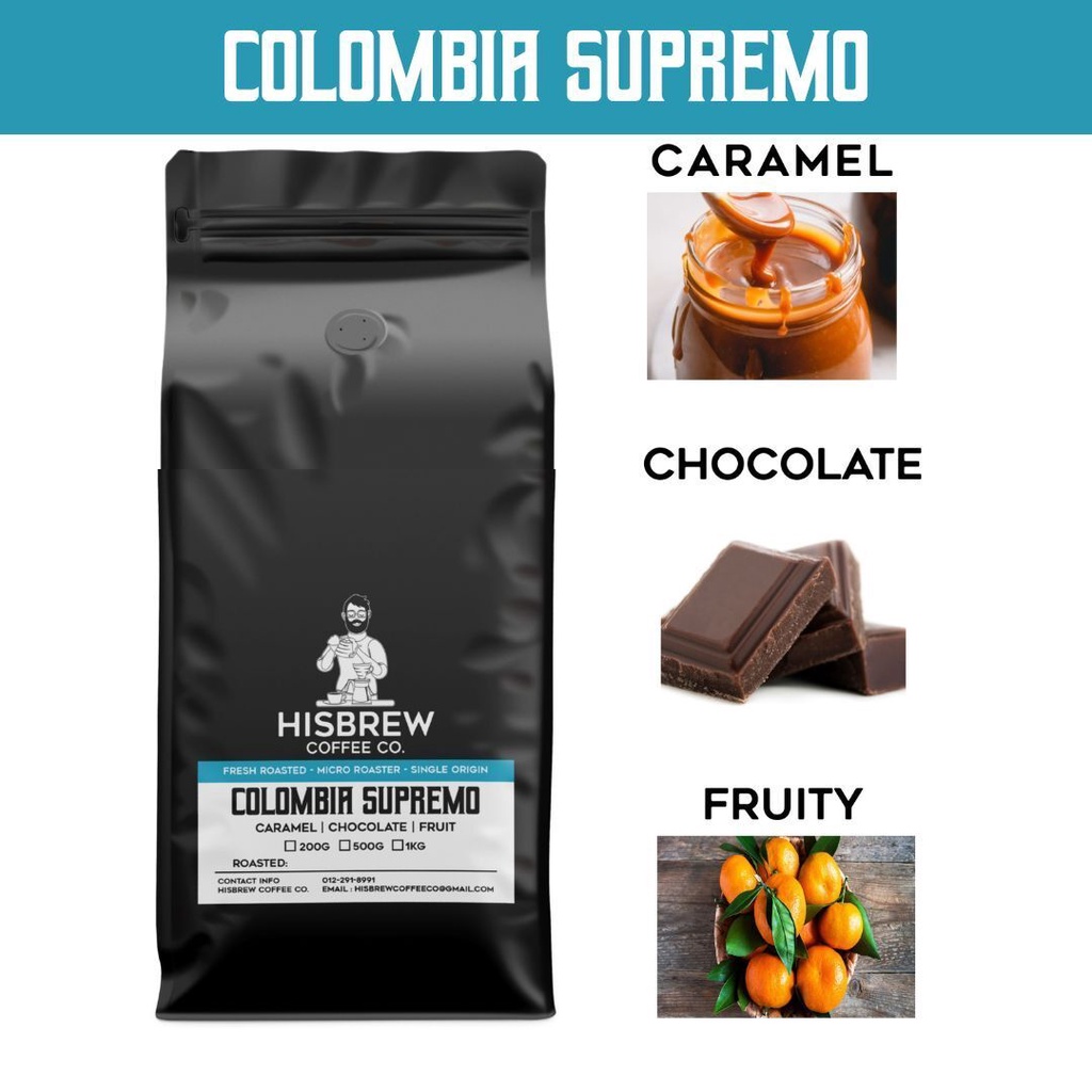 Colombia Supremo Coffee Bean | Medium Roast 100% Arabica