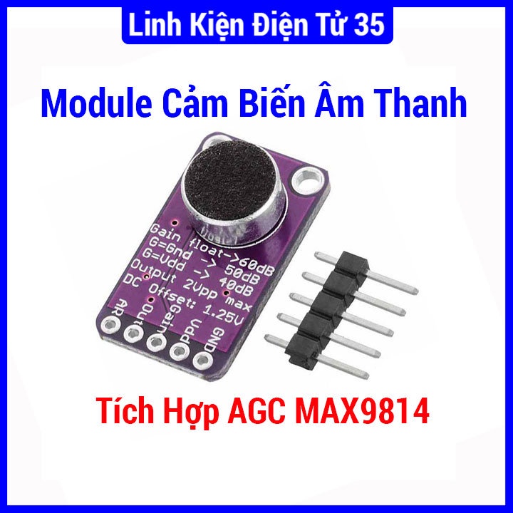 Built-in Audio Sensor Module AGC MAX9814 Programmable Attack And Release Ratio