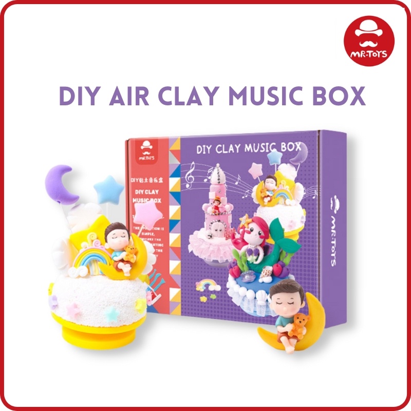 Mr Toys DIY Air Clay Music Box, Craft Art Set Children Gift Educational Toys Light Clay Cute Presents Angelin Choice