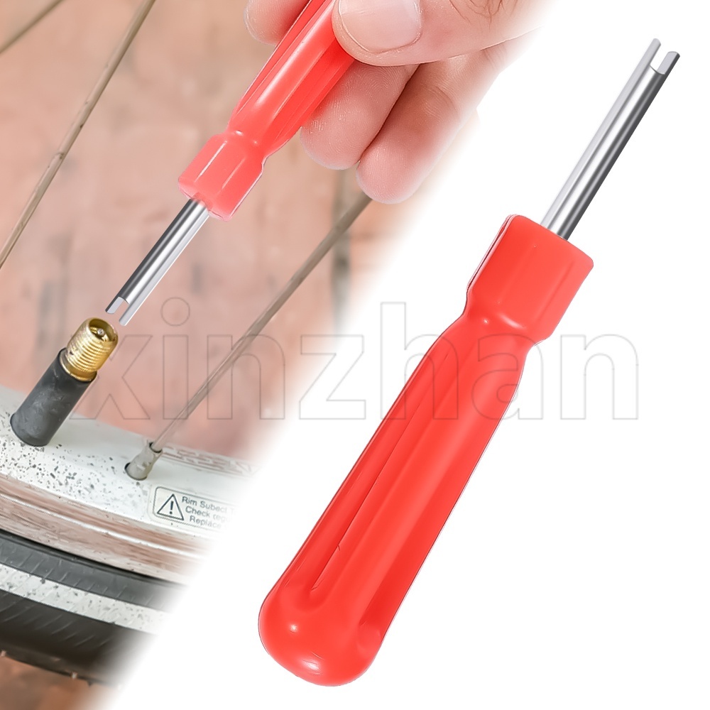 1pc Tyre Valve Core Removers / Car Bike Motorcycle Wheel Repairing Tools / Scooter Bicycle Tire Screwdriver with Handle / Tire Valve Core Wrench Spanner