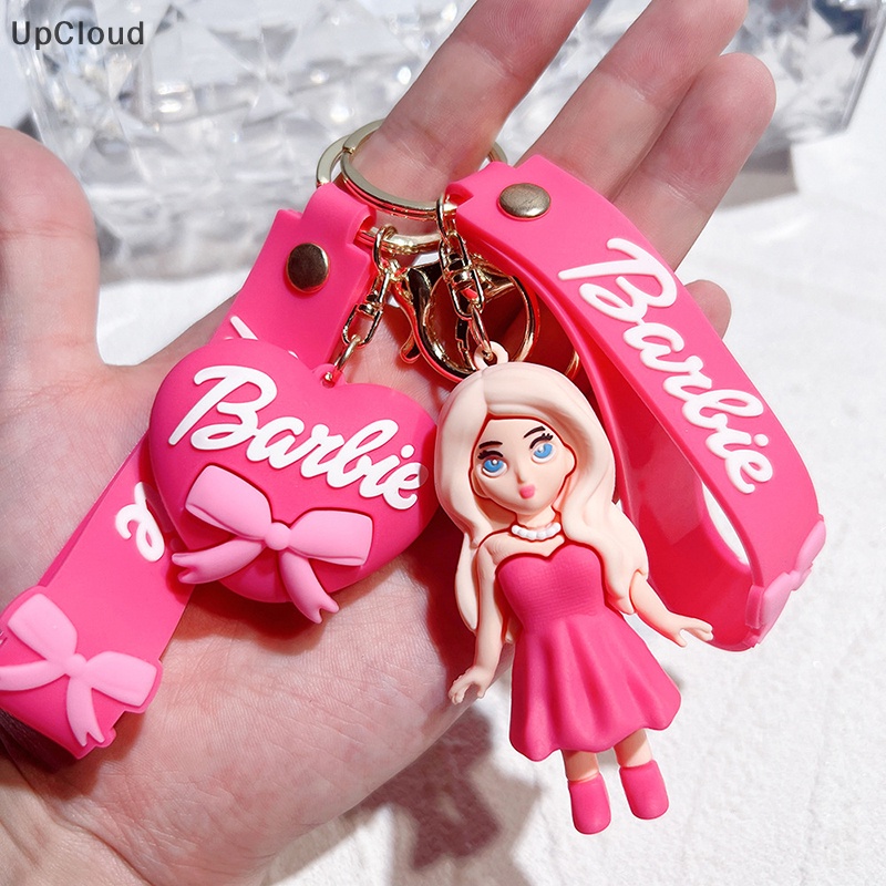 [UpCloud] Cute Pink Barbie Key Chain Cartoon Doll Pendant Love Key Ring Backpack Headphone Case Ch Car Decoration Bag Accessories Boutique