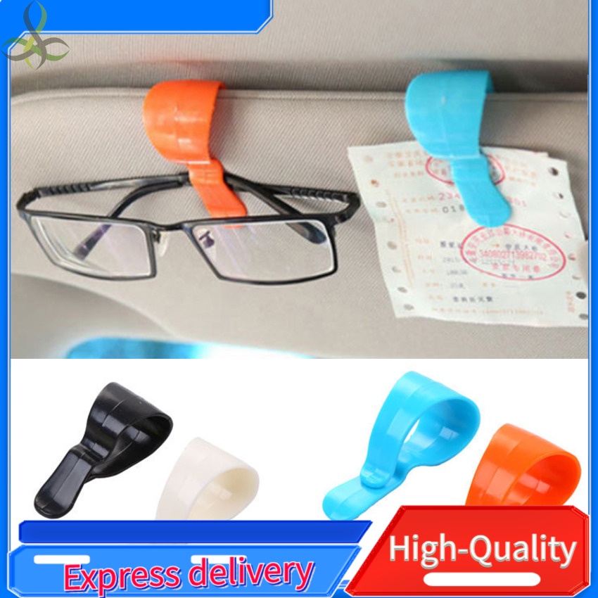 2Pcs Universal Auto Car Vehicle Parking Visor Sunglasses Glasses Card Pen Holder Ticket Permit Holder Clip Fastener Sticker