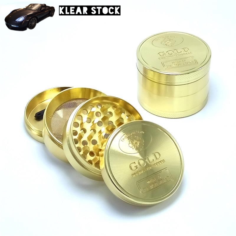 50mm Big Grinder Herb Metal 4 Layer Dried Leaf Grinder Herbq Grinder Gold Tool