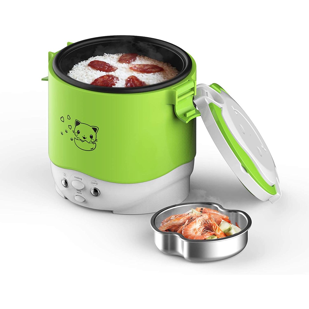 12 Volt Or 24 Volt Car Or Truck Rice Cooker, Suitable For 1-2 People, 1-Liter Mini Non Stick Pot Rice Cooker