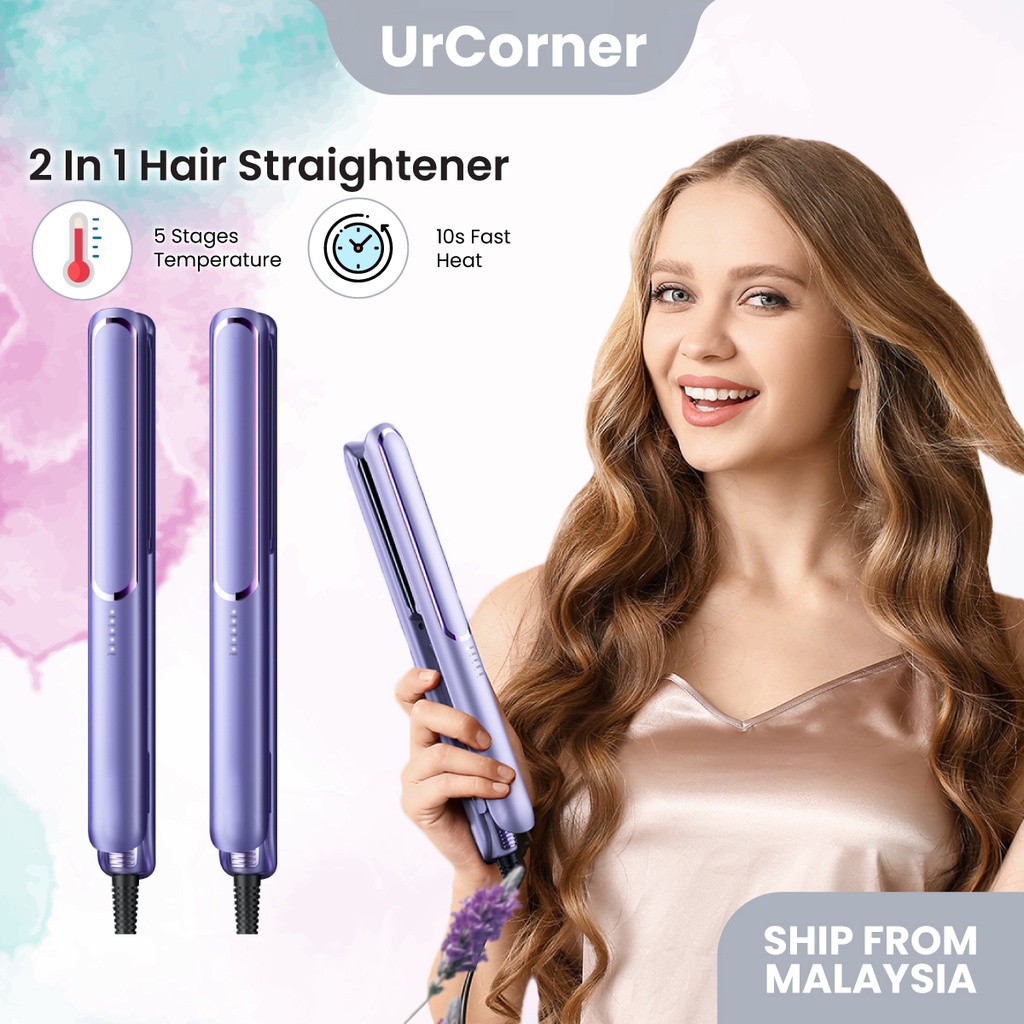 2 In 1 Hair Straightener Iron Hair Styling Iron 2 In 1 Hair Styling Infrared Iron Curler Hair Styling Flat Straightener