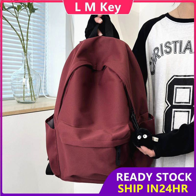 【READY STOCK】School bag bagpack Girl backpack student backpack school backpack Korean fashion backpack campus backpack large capacity backpack cute travel bag beg sekolah perempuan red bagpack