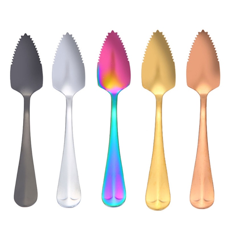 JJ* Stainless Steel Grapefruit Spoon for Citrus Fruit Watermelon Dessert Spoon Serrated Edge Ice Cream Dessert Spoon Kit