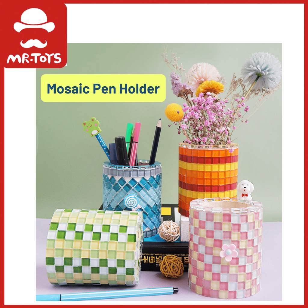 Mr Toys Creative Mosaic Pen Holder, DIY Art Craft Set Children Gift handmade creativity toy angelin Choice angelinchoice