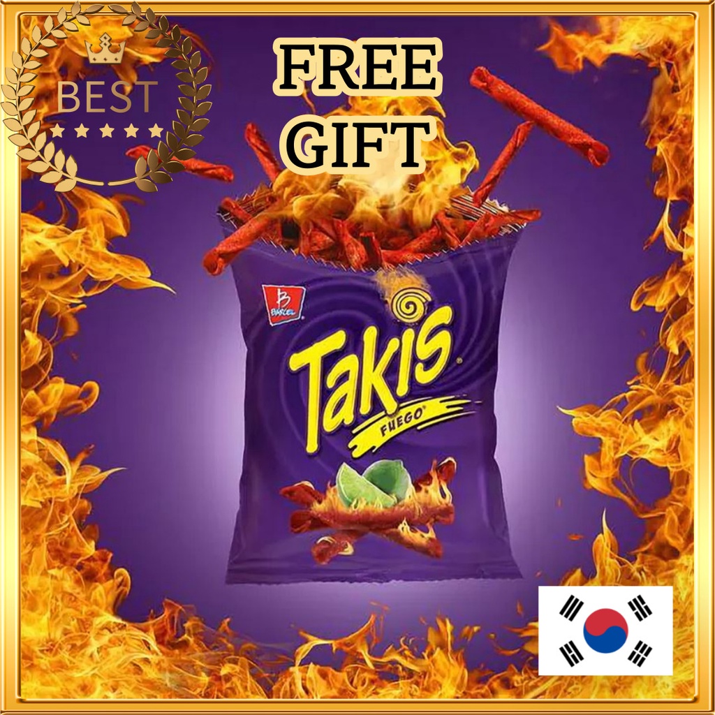 [Barcel] Takis Fuego Extreme Spicy Hot Chili Pepper Lime Tortilla Chips 28g│Addictive Snacks│Pepper & Lime Corn Snacks│K-FOOD