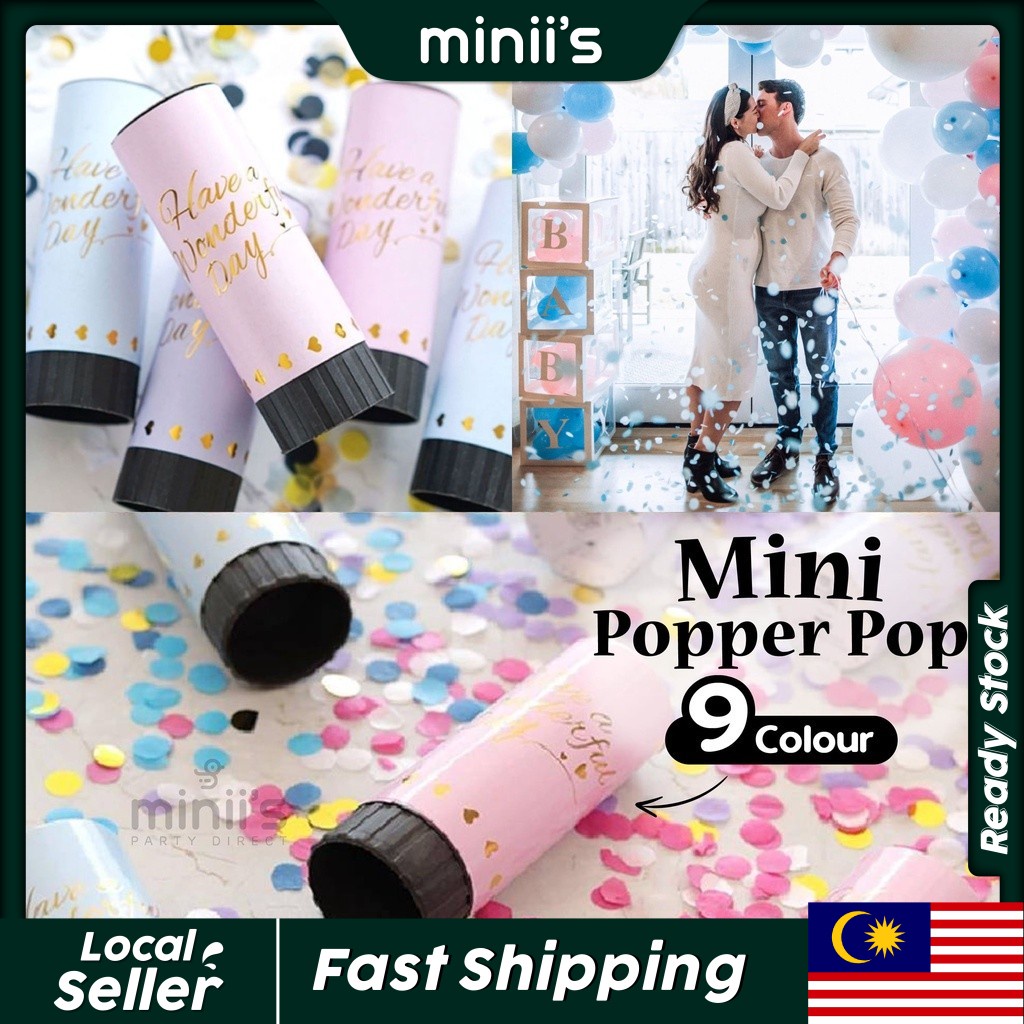 Minii's Popper Pop Confetti Mini Poppers Wedding Anniversary Supplies Graduation Birthday Bridal Gender Revealed Party