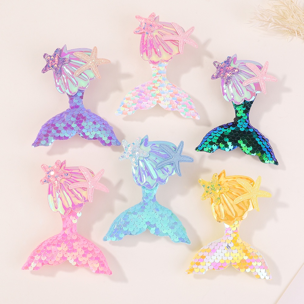 1Pieces Sweet Sequins Mermaid Hair Clip for Girls New Cute Handmade Kids Hair Accessories