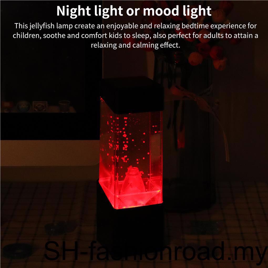 LED Fish Mood Light Volcano Lava Lamp Lamp Relaxing Jellyfish Led Lamp Desk For Home Office Hotel