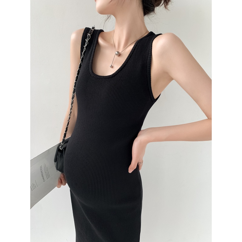 Maternity Dress Fashion Hot Mom Knitted Stretch Vest Dress Maternity Dress Outer Wear Maternity Dress New Product