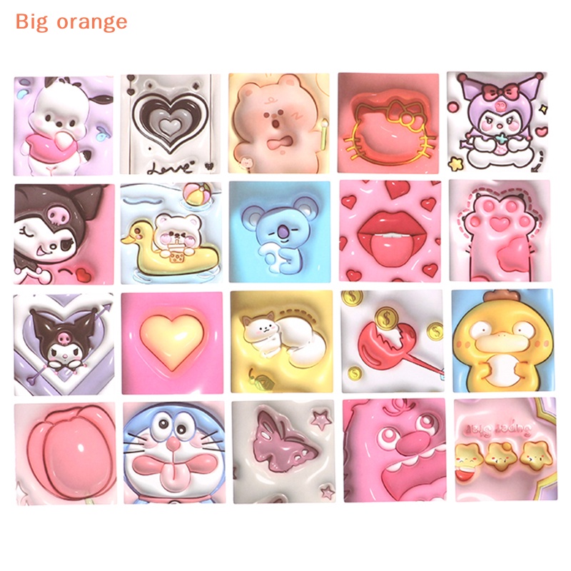 [Big orange] 100Pcs 3D Stereoscopic Stickers Cute Laptop Skin Toys for Girls Anime Stickers