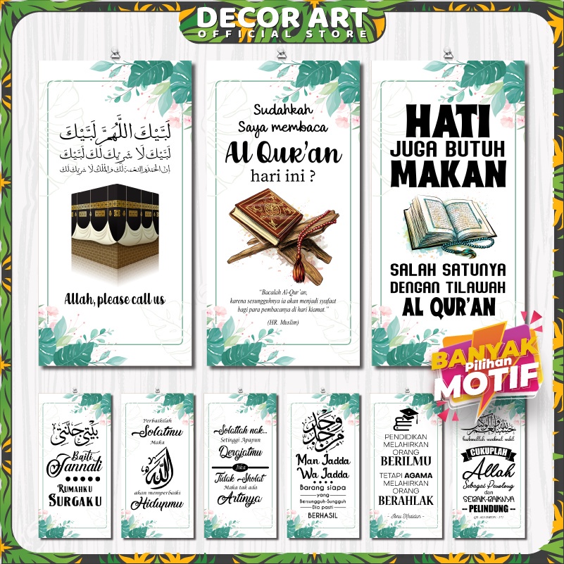 HIASAN DINDING Kins 10x20 Cm - Wall Decoration Souvenir Islamic Quote Series - QIU